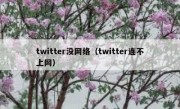 twitter没网络（twitter连不上网）