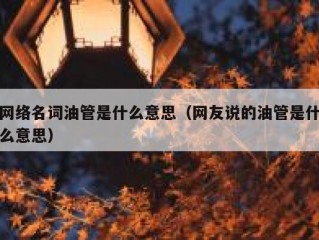 网络名词油管是什么意思（网友说的油管是什么意思）