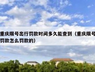 重庆限号出行罚款时间多久能查到（重庆限号罚款怎么罚款的）