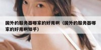 国外的服务器哪家的好用啊（国外的服务器哪家的好用啊知乎）