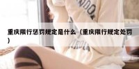 重庆限行惩罚规定是什么（重庆限行规定处罚）