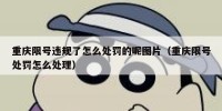 重庆限号违规了怎么处罚的呢图片（重庆限号处罚怎么处理）