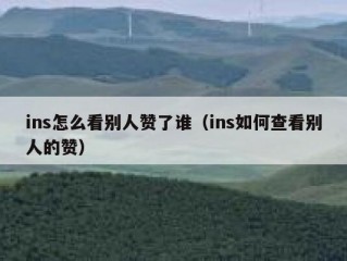 ins怎么看别人赞了谁（ins如何查看别人的赞）