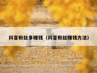 抖音粉丝多赚钱（抖音粉丝赚钱方法）