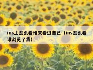 ins上怎么看谁来看过自己（ins怎么看谁浏览了我）