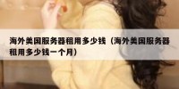 海外美国服务器租用多少钱（海外美国服务器租用多少钱一个月）