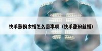 快手涨粉太慢怎么回事啊（快手涨粉丝慢）