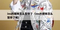 ins的视频怎么暂停了（ins的视频怎么暂停了呢）