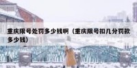 重庆限号处罚多少钱啊（重庆限号扣几分罚款多少钱）