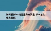 如何看到ins浏览量和点赞量（ins怎么看点赞数）