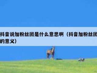 抖音说加粉丝团是什么意思啊（抖音加粉丝团的意义）