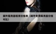 国外服务器租用价格表（国外免费服务器价格对比）
