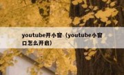 youtube开小窗（youtube小窗口怎么开启）