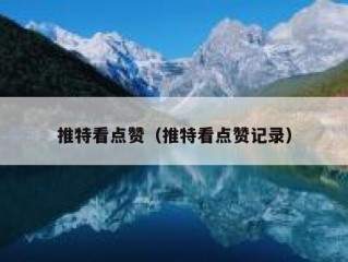 推特看点赞（推特看点赞记录）