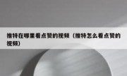 推特在哪里看点赞的视频（推特怎么看点赞的视频）