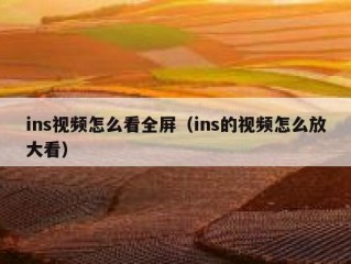 ins视频怎么看全屏（ins的视频怎么放大看）