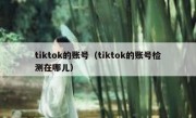 tiktok的账号（tiktok的账号检测在哪儿）