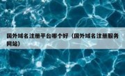 国外域名注册平台哪个好（国外域名注册服务网站）