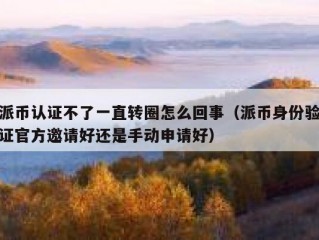 派币认证不了一直转圈怎么回事（派币身份验证官方邀请好还是手动申请好）