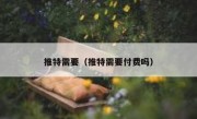 推特需要（推特需要付费吗）