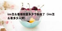 ins怎么看播放量多少个粉丝了（ins怎么看多少人赞）
