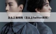 怎么上推特网（怎么上twitter网页）