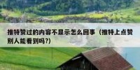 推特赞过的内容不显示怎么回事（推特上点赞别人能看到吗?）