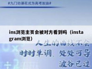 ins浏览主页会被对方看到吗（instagram浏览）