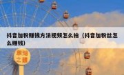抖音加粉赚钱方法视频怎么拍（抖音加粉丝怎么赚钱）