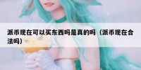 派币现在可以买东西吗是真的吗（派币现在合法吗）
