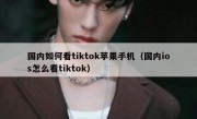 国内如何看tiktok苹果手机（国内ios怎么看tiktok）