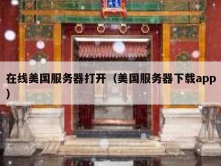 在线美国服务器打开（美国服务器下载app）
