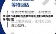 重庆限行违章后几天查到信息（重庆限行违章如何处理）