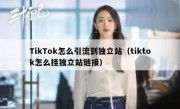 TikTok怎么引流到独立站（tiktok怎么挂独立站链接）