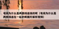 电线为什么是两根线连接的呢（电线为什么是两根线连在一起的呢图片解析视频）