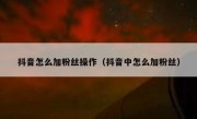 抖音怎么加粉丝操作（抖音中怎么加粉丝）