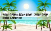 微信公众号粉丝量怎么增加的（微信公众号粉丝量怎么增加的快）