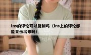 ins的评论可以复制吗（ins上的评论都能显示出来吗）