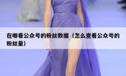 在哪看公众号的粉丝数据（怎么查看公众号的粉丝量）