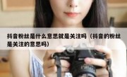 抖音粉丝是什么意思就是关注吗（抖音的粉丝是关注的意思吗）