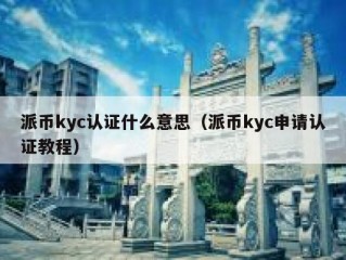 派币kyc认证什么意思（派币kyc申请认证教程）