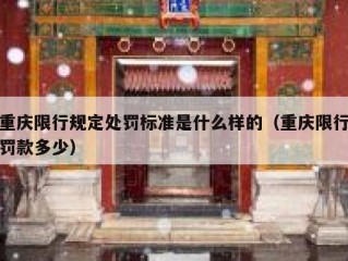 重庆限行规定处罚标准是什么样的（重庆限行罚款多少）