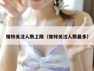 推特关注人数上限（推特关注人数最多）