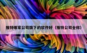 推特哪家公司旗下的软件好（推特公司全称）