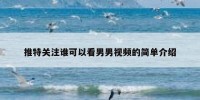 推特关注谁可以看男男视频的简单介绍