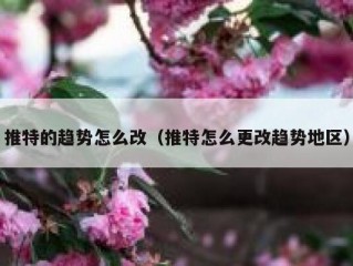 推特的趋势怎么改（推特怎么更改趋势地区）