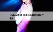 tiktok名称（tiktok名称和用户名）