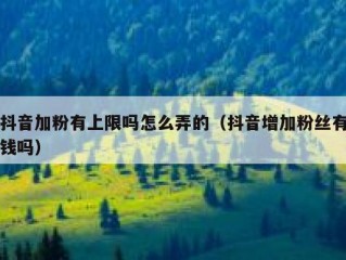 抖音加粉有上限吗怎么弄的（抖音增加粉丝有钱吗）