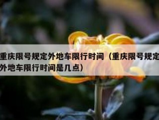 重庆限号规定外地车限行时间（重庆限号规定外地车限行时间是几点）
