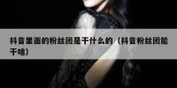 抖音里面的粉丝团是干什么的（抖音粉丝团能干啥）